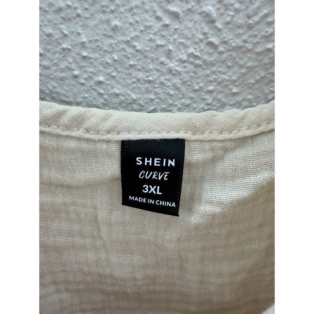 Shein Womens Set Size 3XL Tan Gauzey Tank Top and Shorts Two Piece - Picture 6 of 16